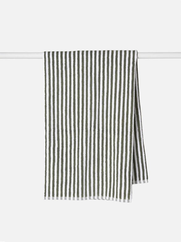 Wide Stripe Towel Range - Olive