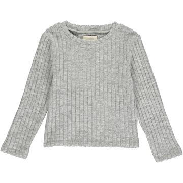 Vignette Nikki Ribbed T-Shirt | Heathered Grey