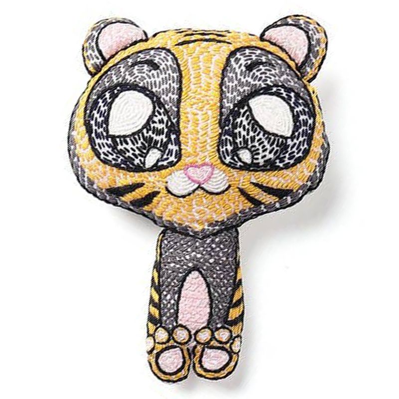 Handmade Kantha Tiger Lovey Rattle