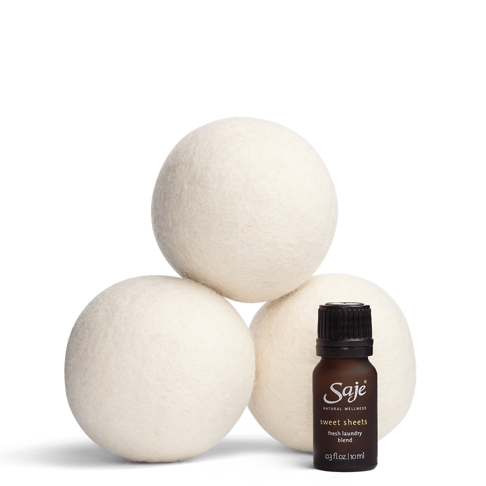 Saje Laundry Love Wool Dryer Ball Blend Set Natural Reduce Static 4pcs NEW