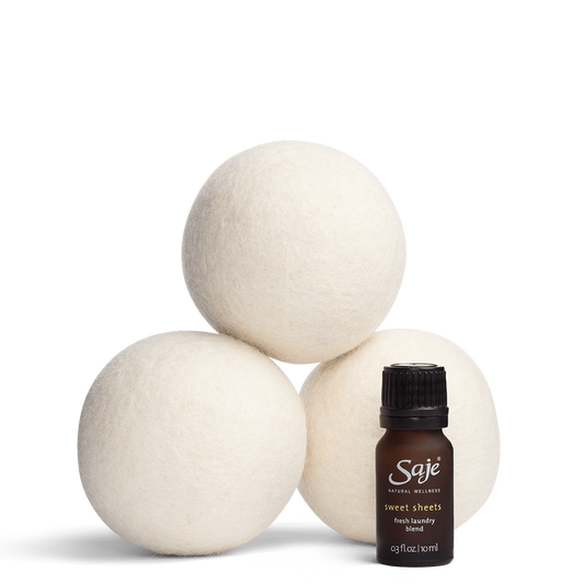 Saje Laundry Love Wool Dryer Ball Blend Set Natural Reduce Static 4pcs NEW