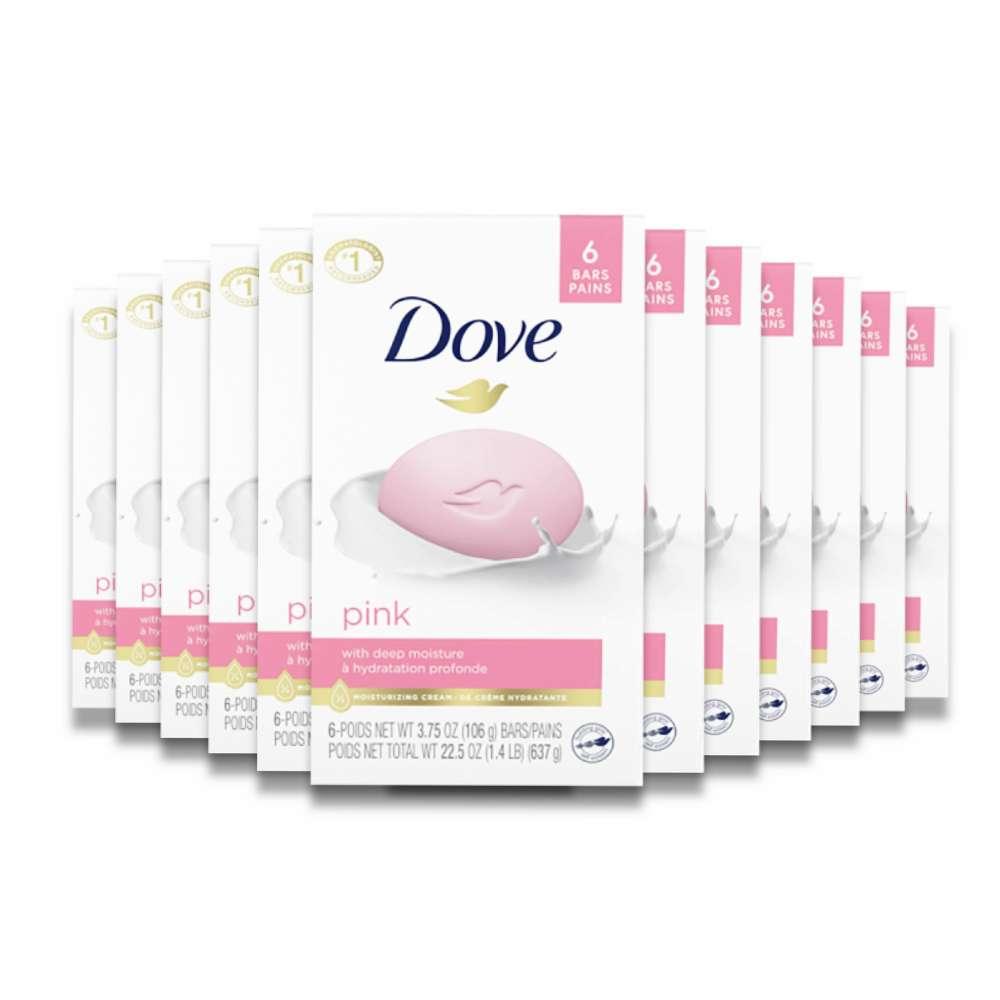 Dove Beauty Bar Gentle Skin Cleanser Pink 3.75 OZ  6 ct - 12 Pack (72 ct)