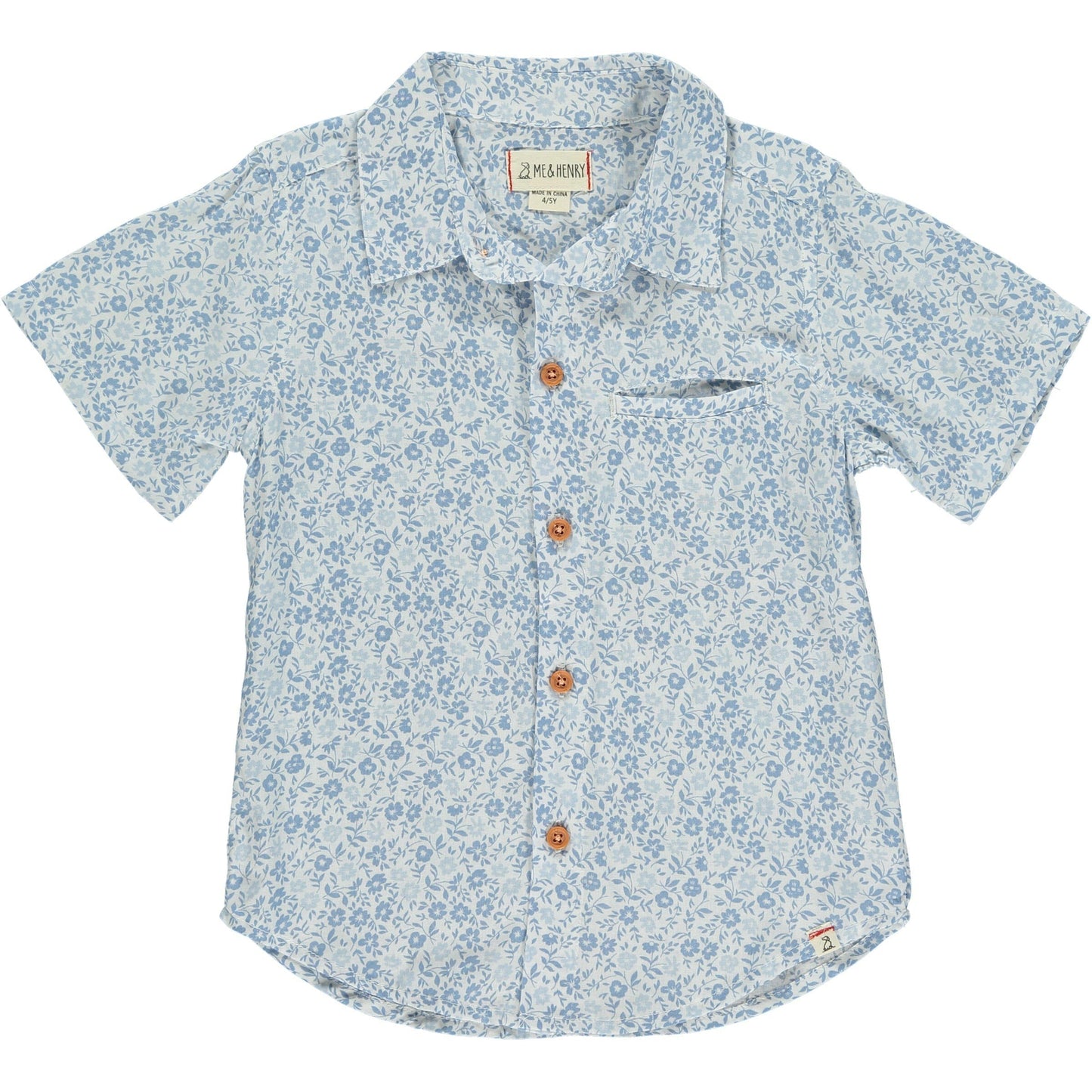 Me & Henry Newport Blue Floral Woven Shirt