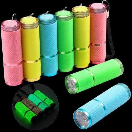Glow in Dark 9 LED Rubber Coated Flashlights with Handle