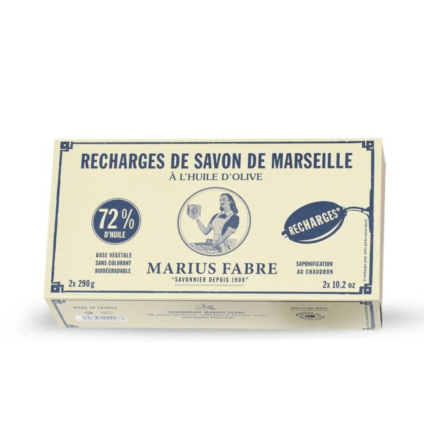 Marius Fabre Olive Oil Marseille Soap to Be Fixed to the Wall - Refill (2 x 290 g) #10086600